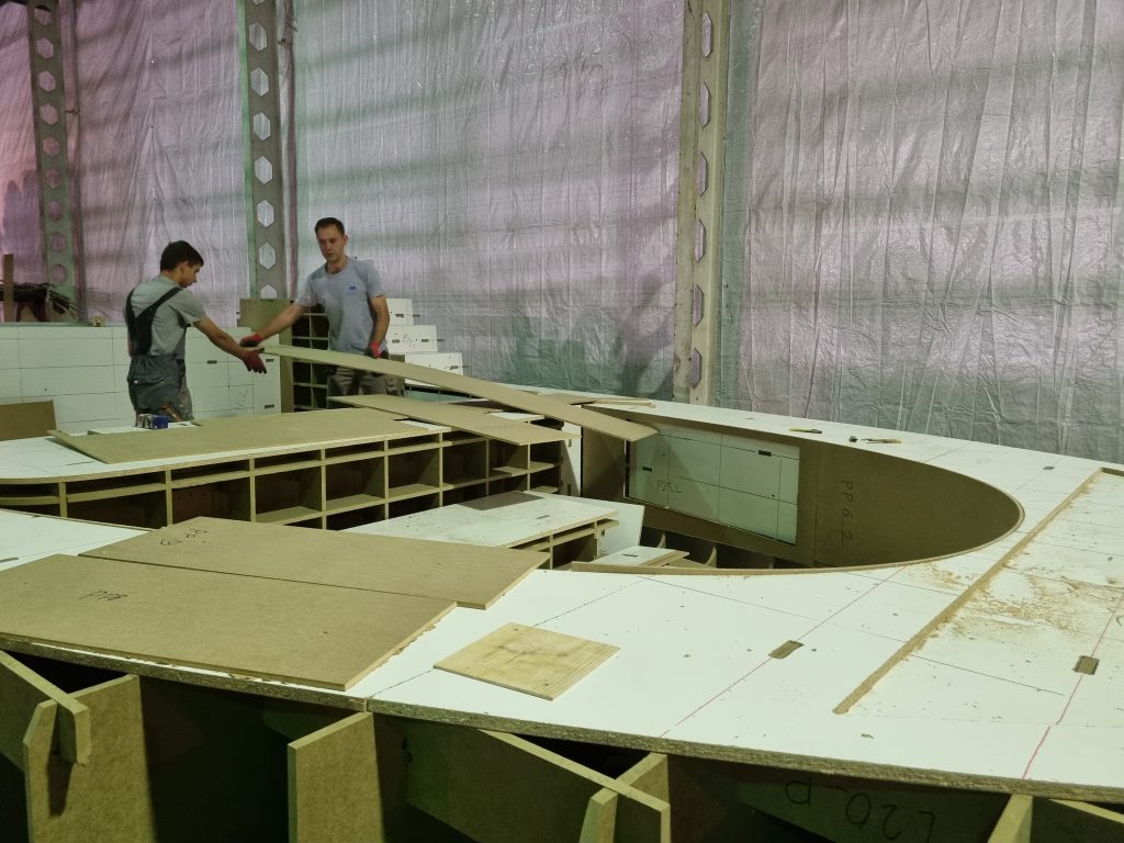 Mariusz & Aleh build fore deck one-off mold