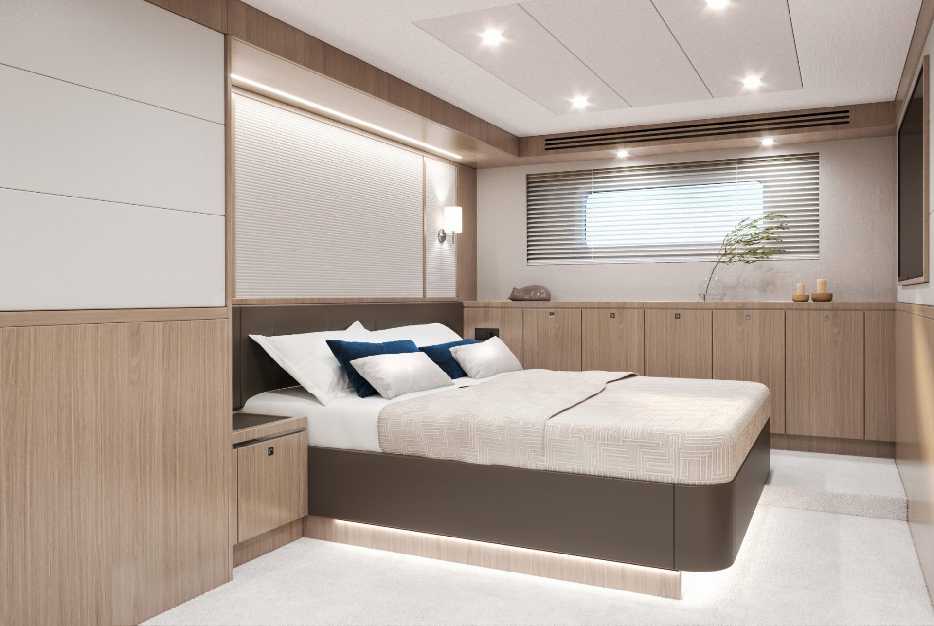 Luxury tawler yacht interior